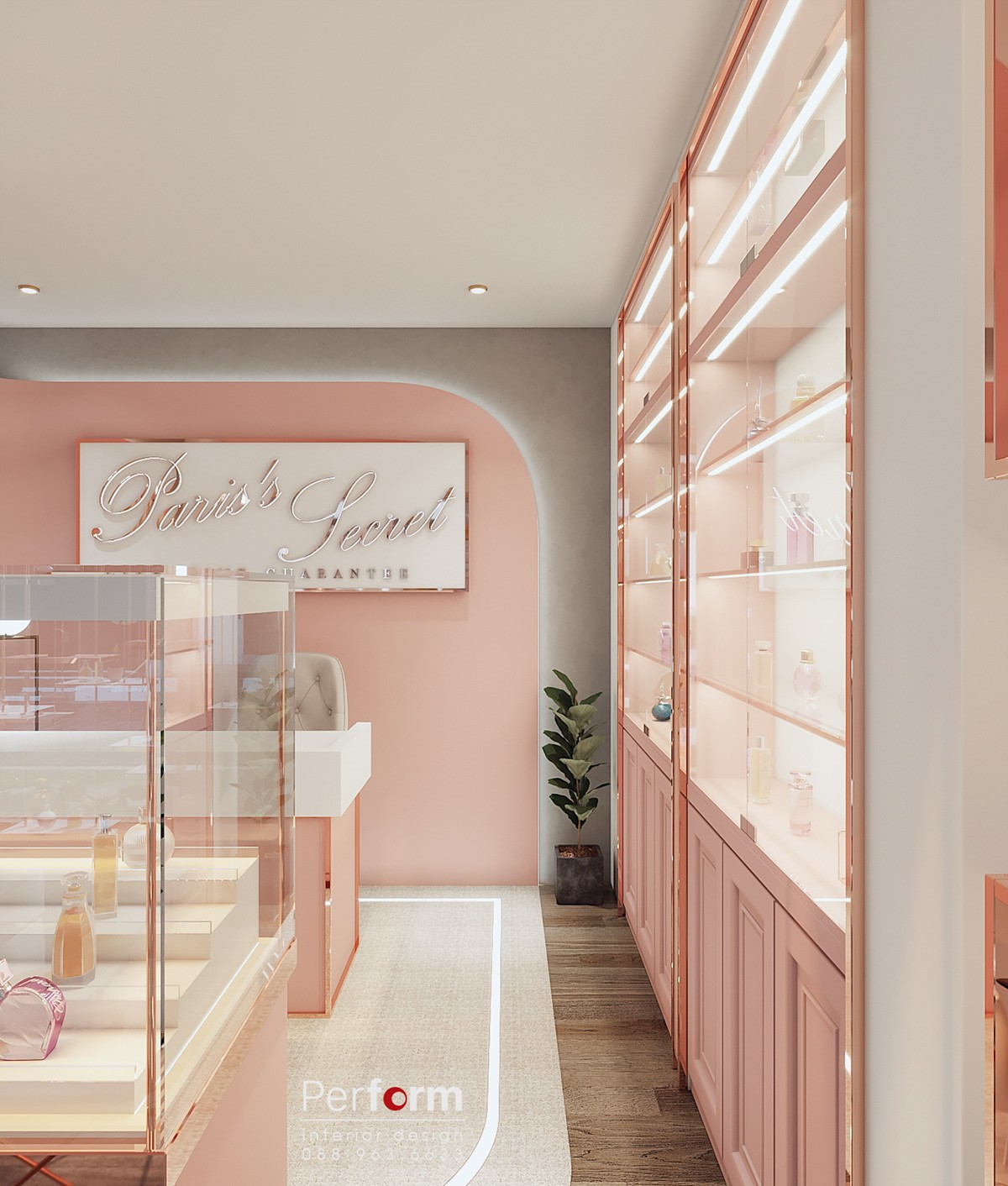 Wall Perfume Glass Display Showcase