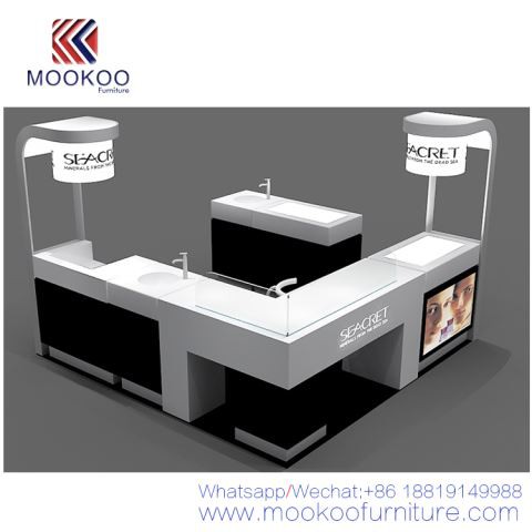 Vitrine cosmétique en verre