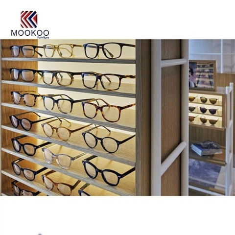 Affichage de cadres en bois au détail de conception d'étalage de lunettes pour le magasin optique