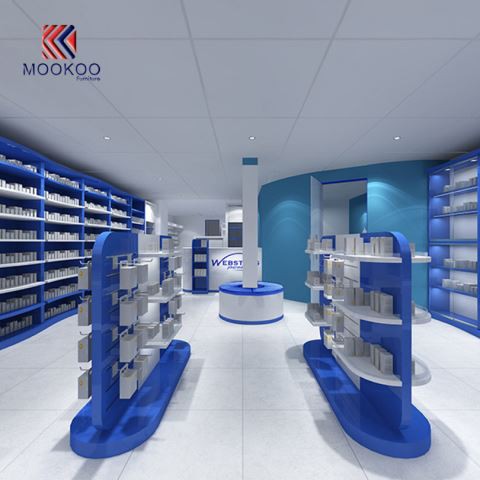 Affichage personnalisé de drogue de meubles d'intérieur de magasin de Farmacia