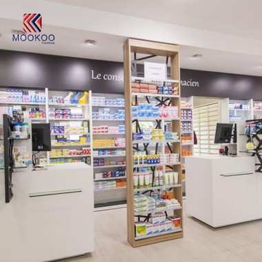 MDF Wood Farmacia Shop Interior Design