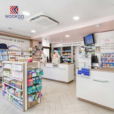 Vitrine de magasin de pharmacie de style moderne